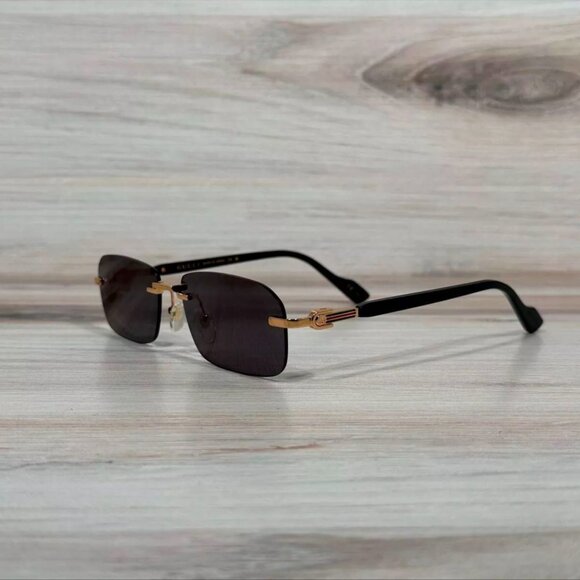 Gucci  Rimless Black & Gold Sunglasses main image 4